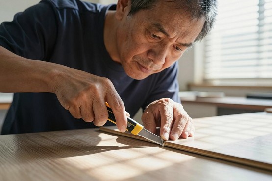 賴氏地板施工後的整件式無縫耐磨地板，平整潔淨